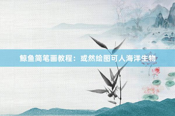 鲸鱼简笔画教程：或然绘图可人海洋生物