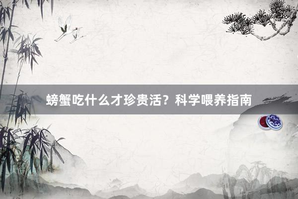 螃蟹吃什么才珍贵活？科学喂养指南